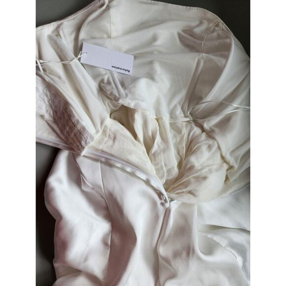 NWD Reformation Elena Satin Strapless Wedding Gown Dress Size 10 Ivory #4B416 - Picture 6 of 16